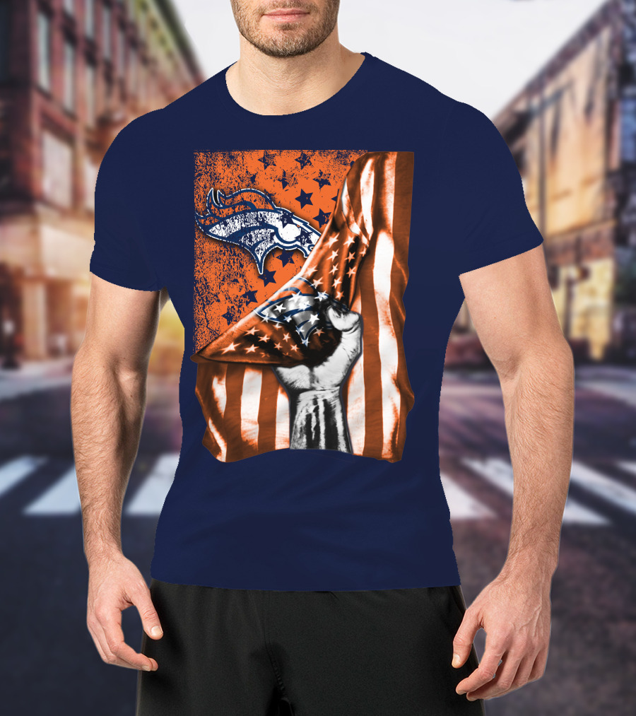 Denver Broncos American Flag Star T-Shirt