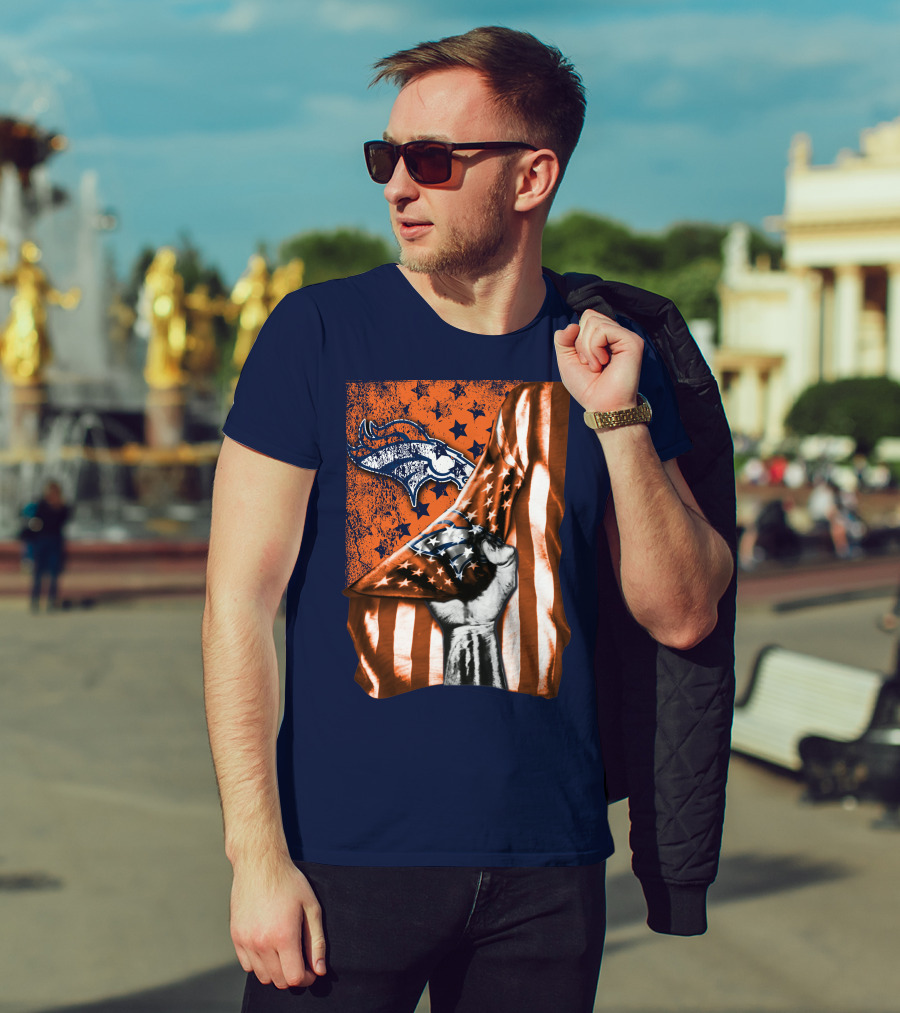 Denver Broncos American Flag Star T-Shirt
