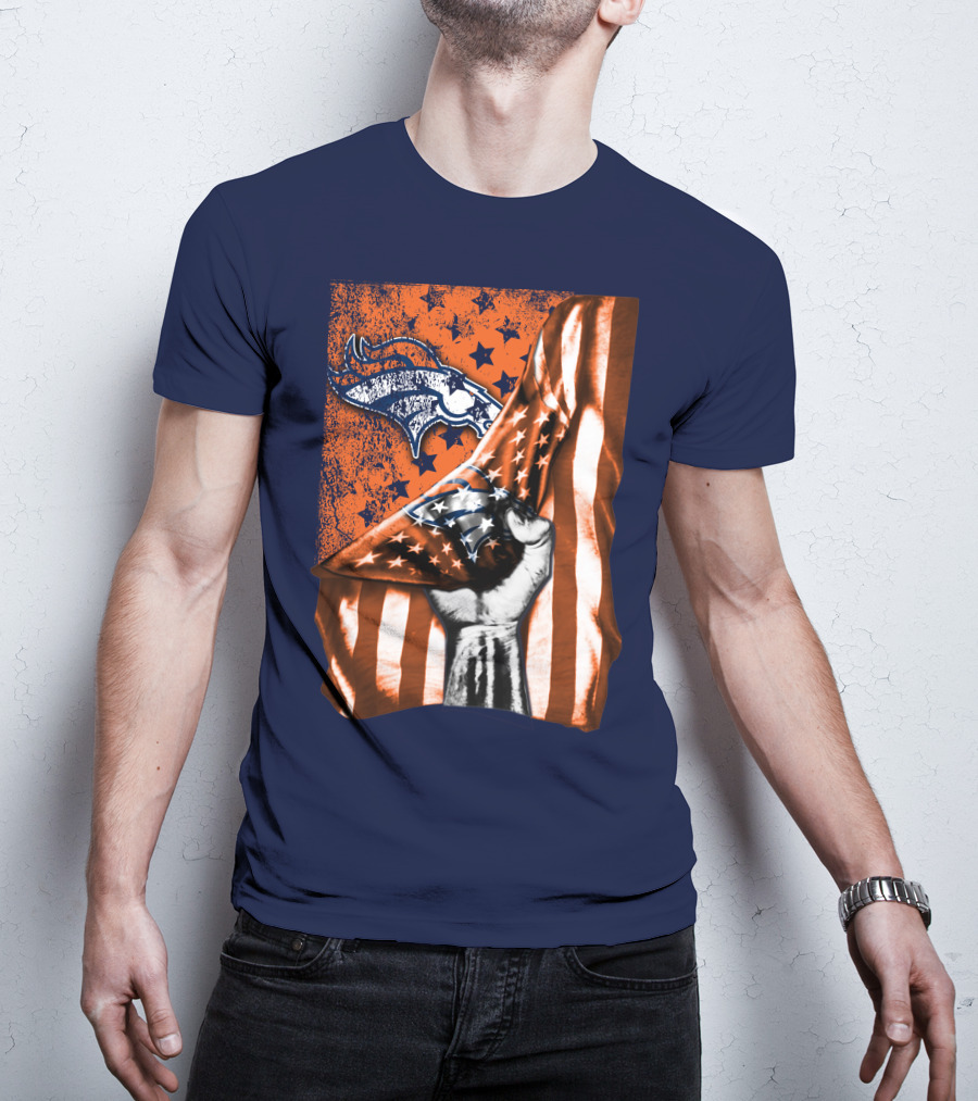 Denver Broncos American Flag Star T-Shirt
