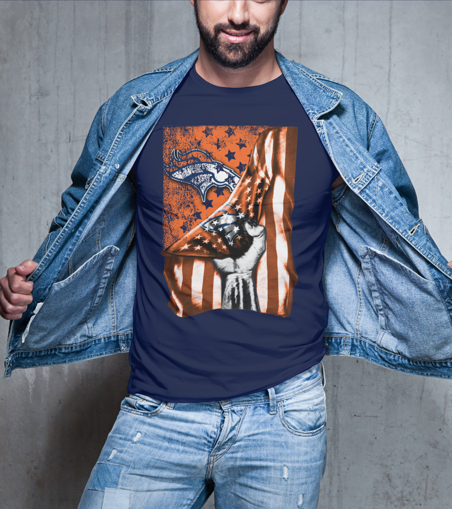 Denver Broncos American Flag Star T-Shirt