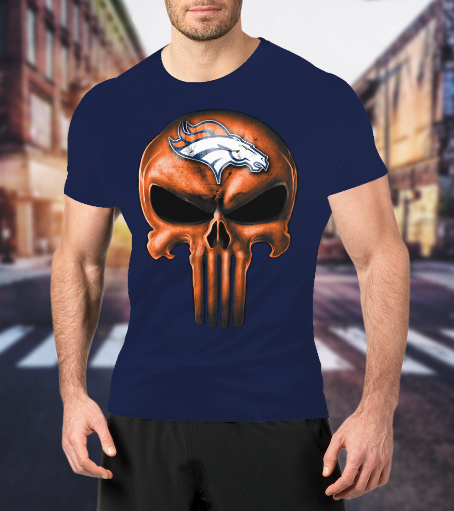 Skull Denver Broncos T-Shirt