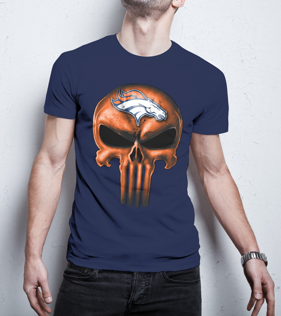 Skull Denver Broncos T-Shirt