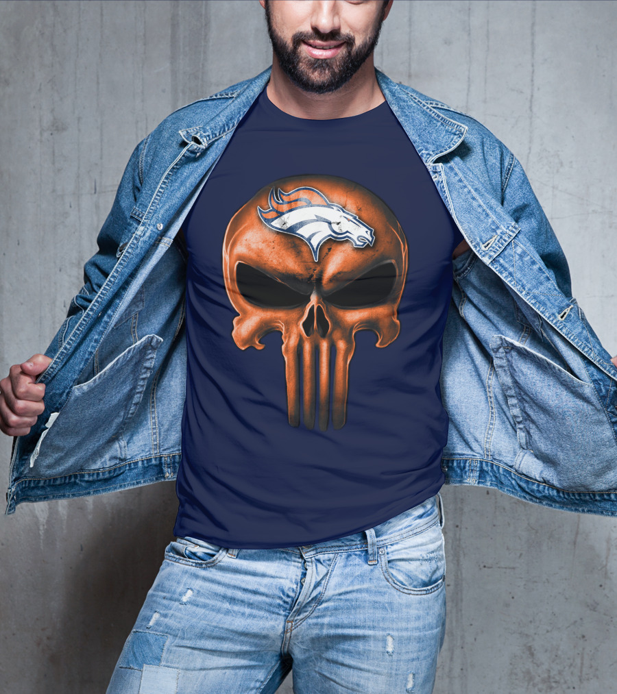 Skull Denver Broncos T-Shirt
