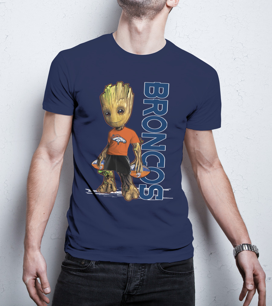 Groot V1 Denver Broncos Football Fan Character T-Shirt