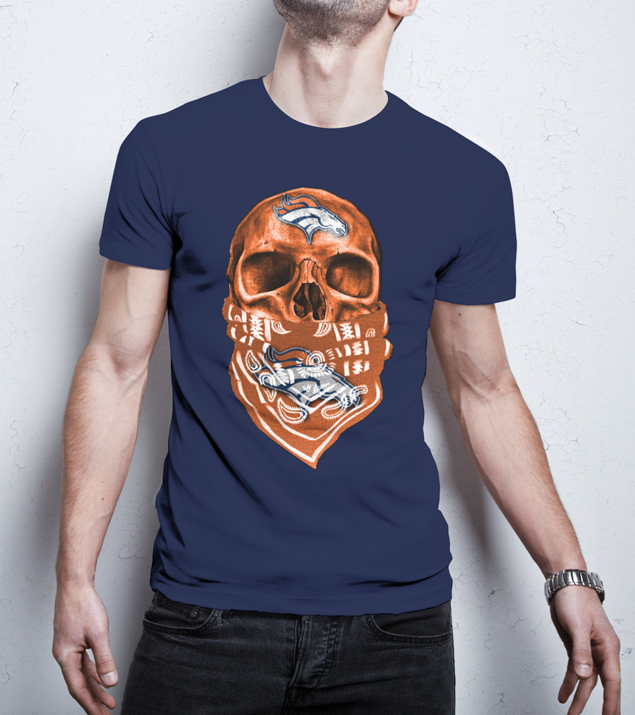 Denver Broncos Skull Bandana T-Shirt