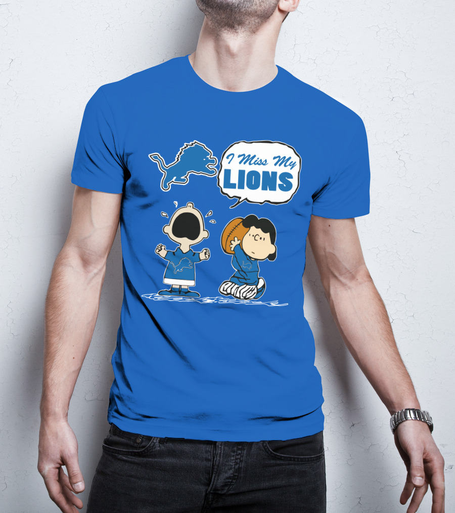 I Miss My Lions Detroit Lions Charlie Brown Football T-Shirt