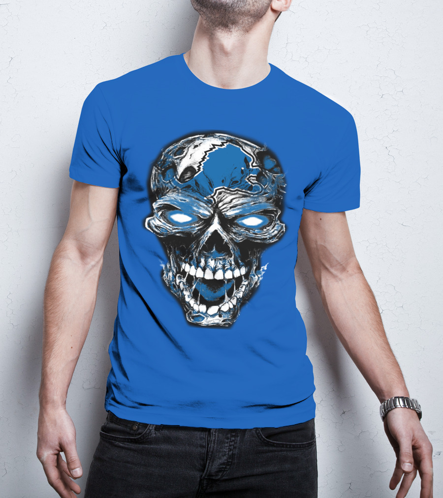 Detroit Lions 59 Skull Blue Roar T-Shirt