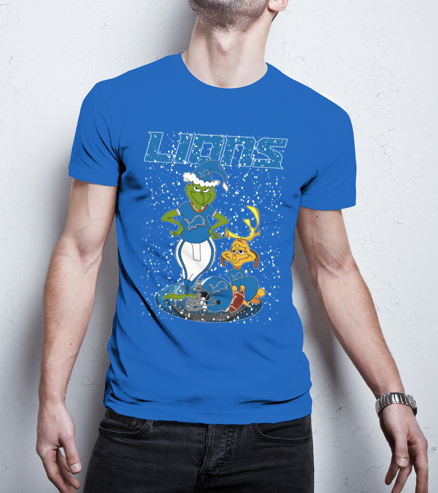 Grinchxmas Detroit Lions Festive Character Crossover T-Shirt