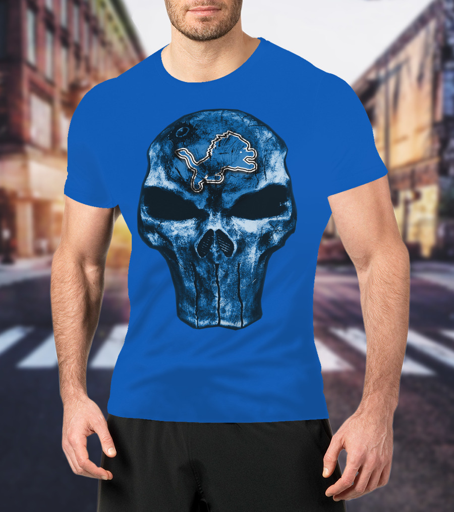 Detroit Lions Skull T-Shirt