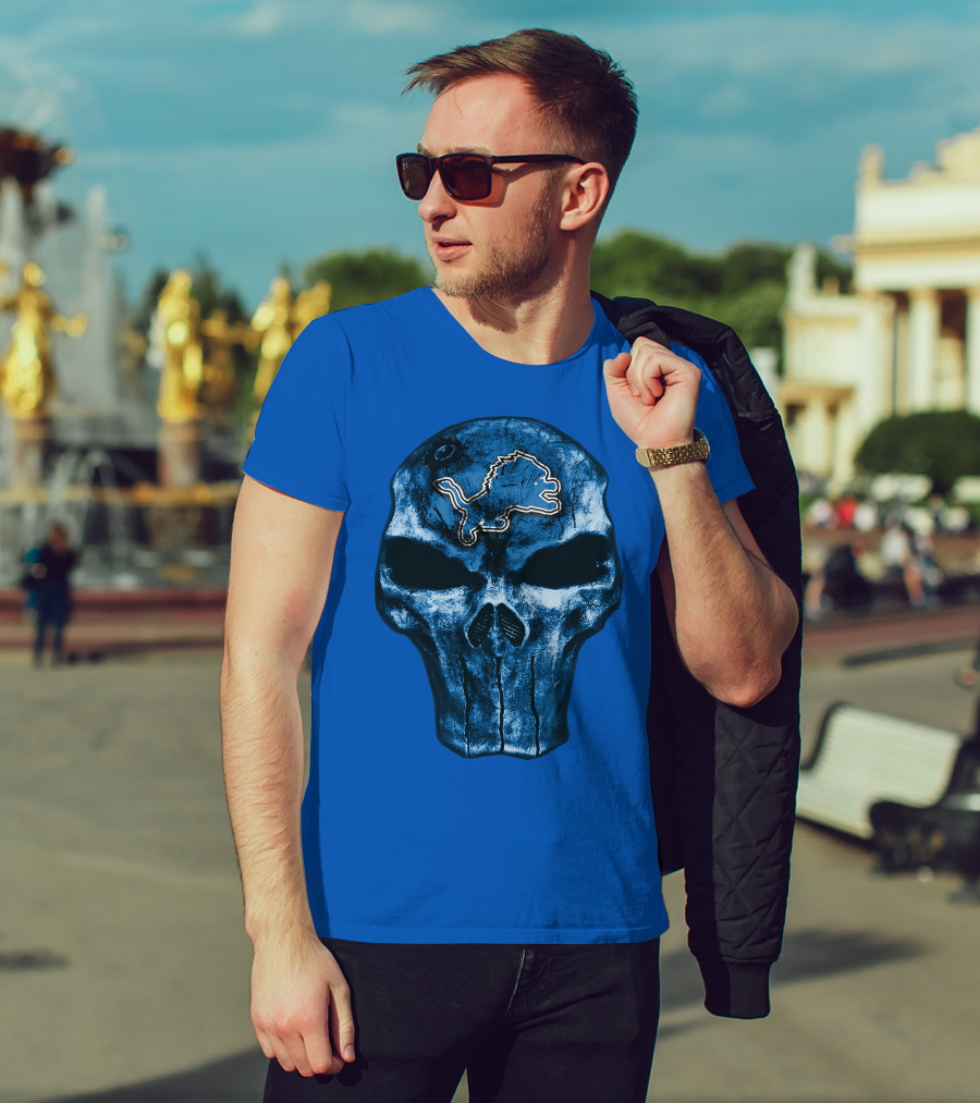 Detroit Lions Skull T-Shirt