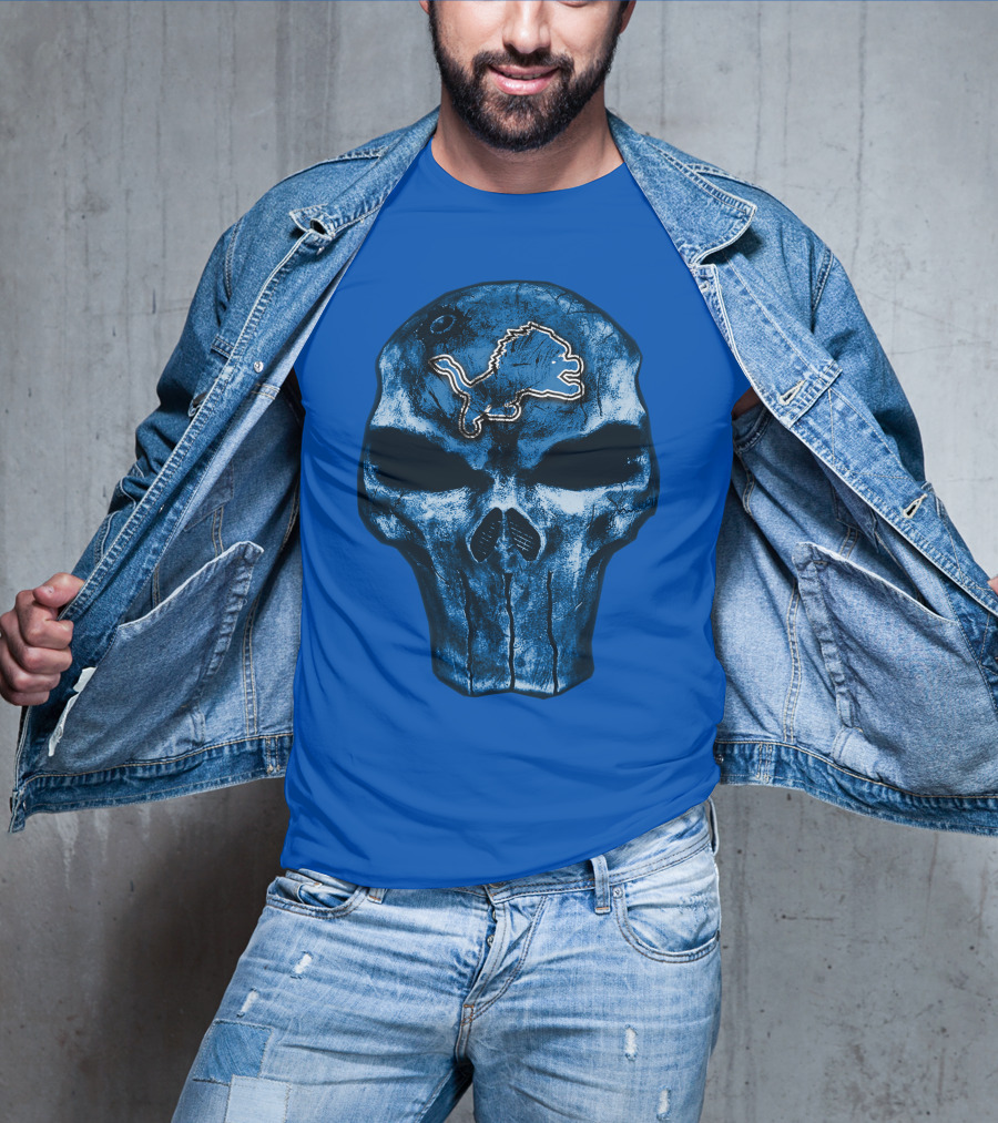 Detroit Lions Skull T-Shirt