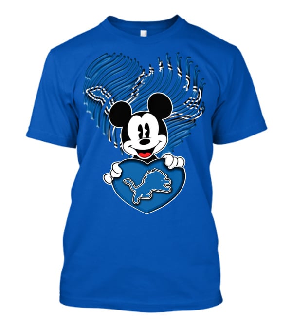 Mick Holding Heart Detroit Lions T-Shirt