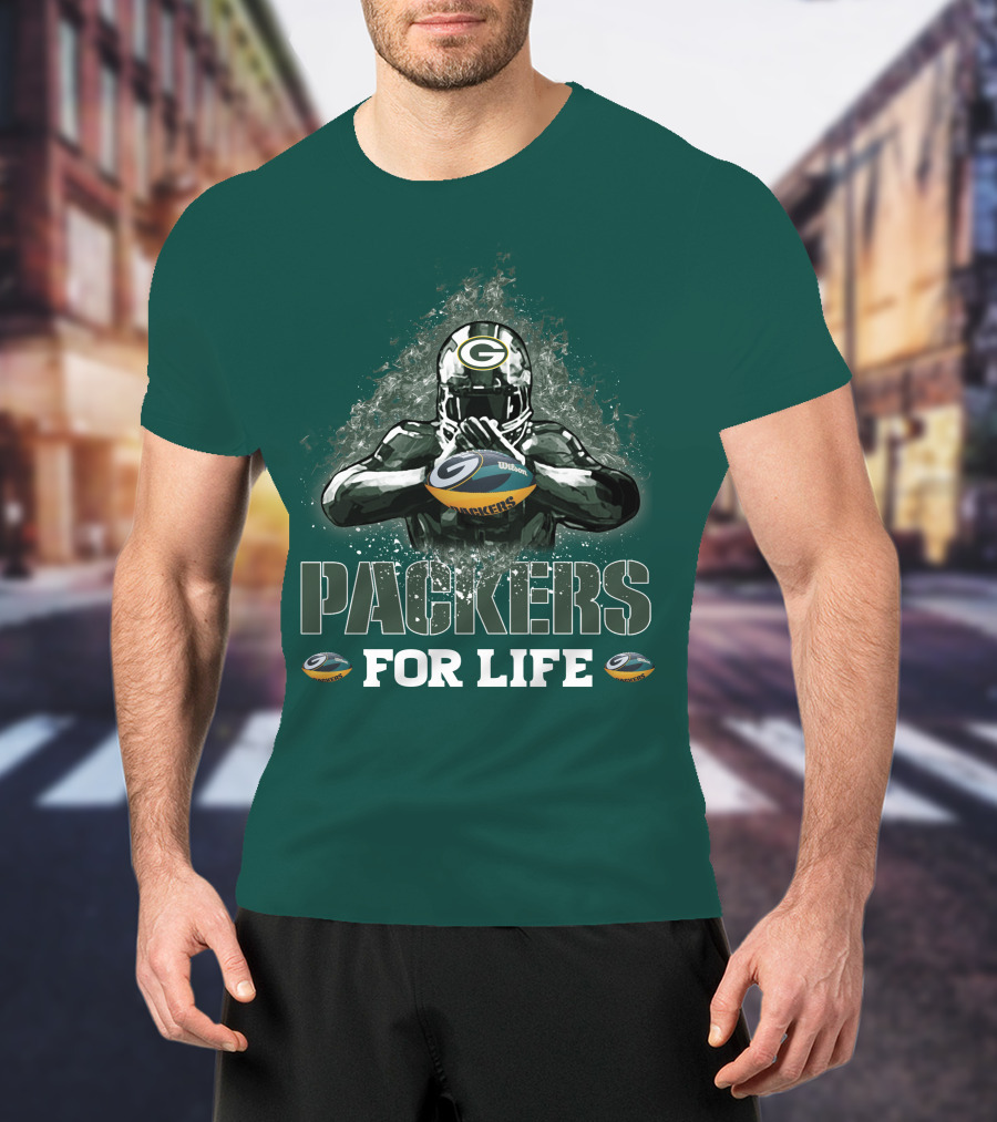 Packers For Life Green Bay Football Fan T-Shirt