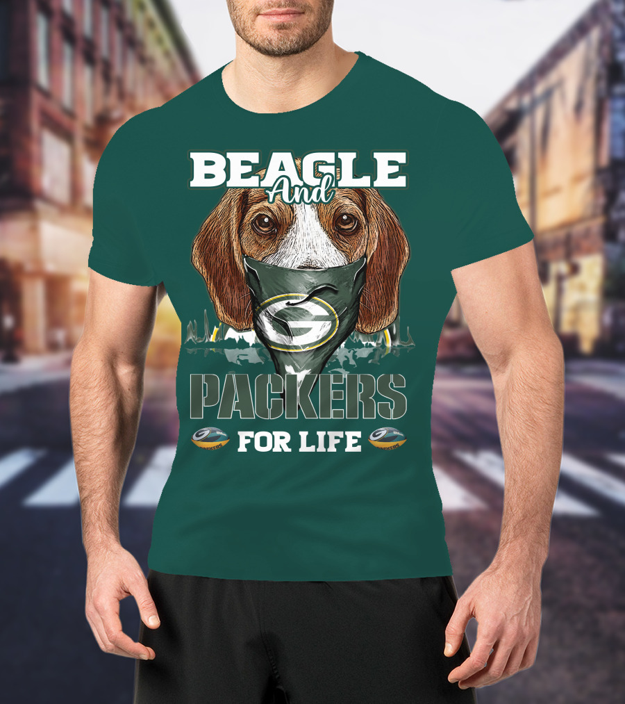 Beagle And Packers For Life Green Bay Packers T-Shirt