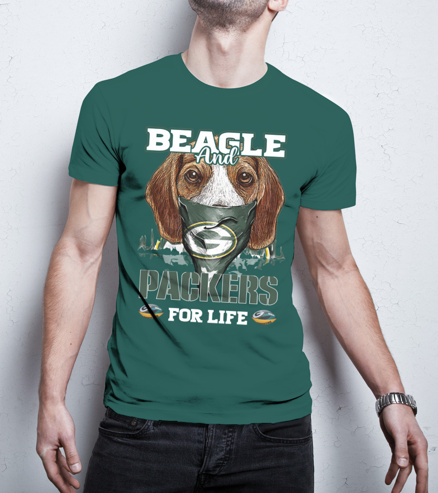 Beagle And Packers For Life Green Bay Packers T-Shirt