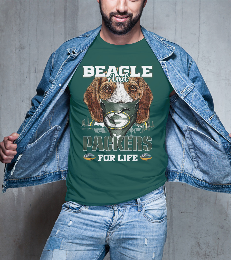 Beagle And Packers For Life Green Bay Packers T-Shirt