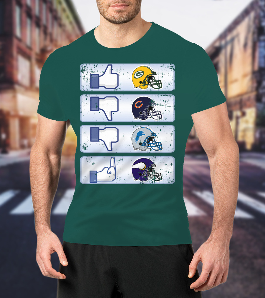Green Bay Packers Chicago Bears Detroit Lions Minnesota Vikings Nfl Rivalry Icons T-Shirt
