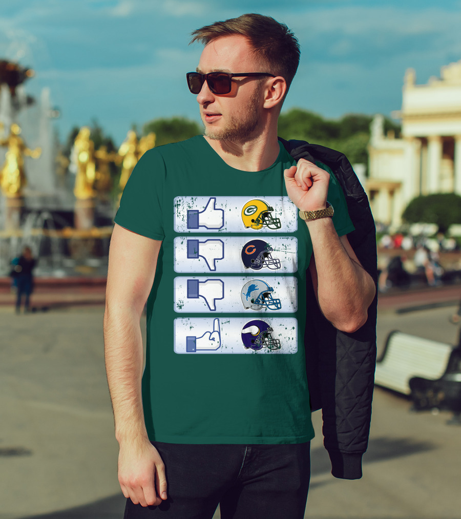 Green Bay Packers Chicago Bears Detroit Lions Minnesota Vikings Nfl Rivalry Icons T-Shirt