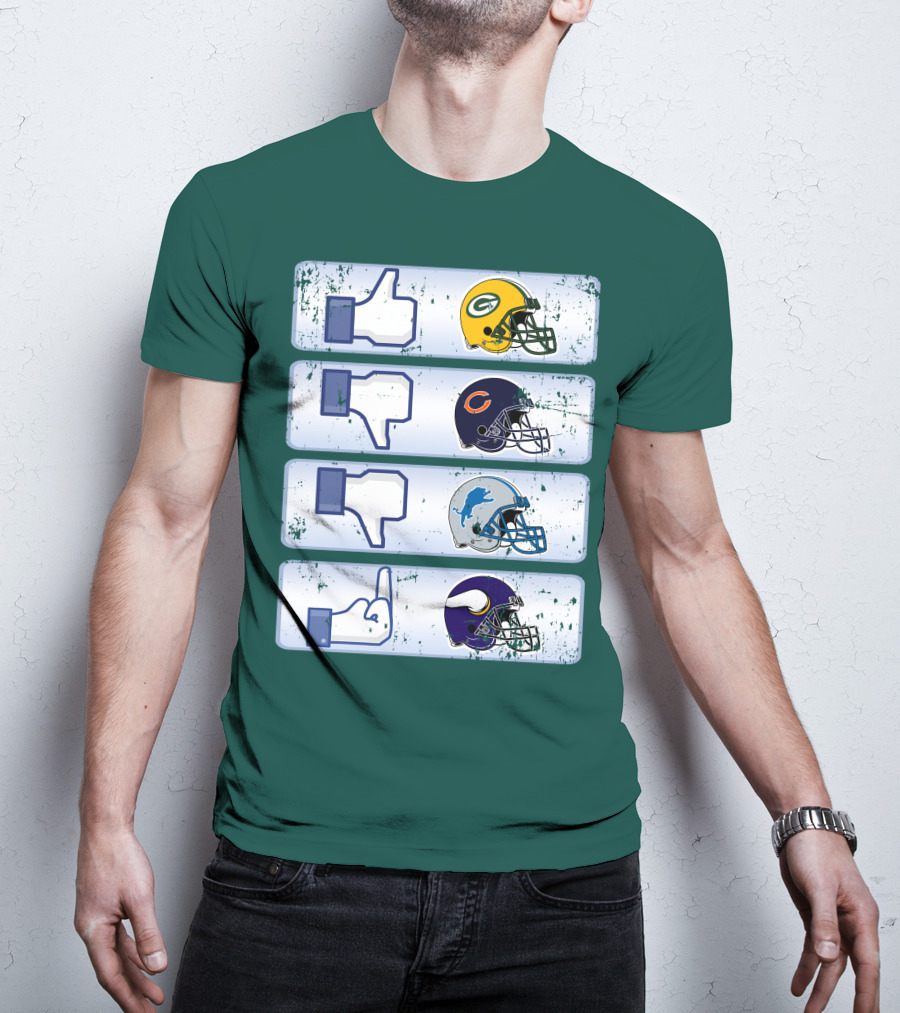 Green Bay Packers Chicago Bears Detroit Lions Minnesota Vikings Nfl Rivalry Icons T-Shirt