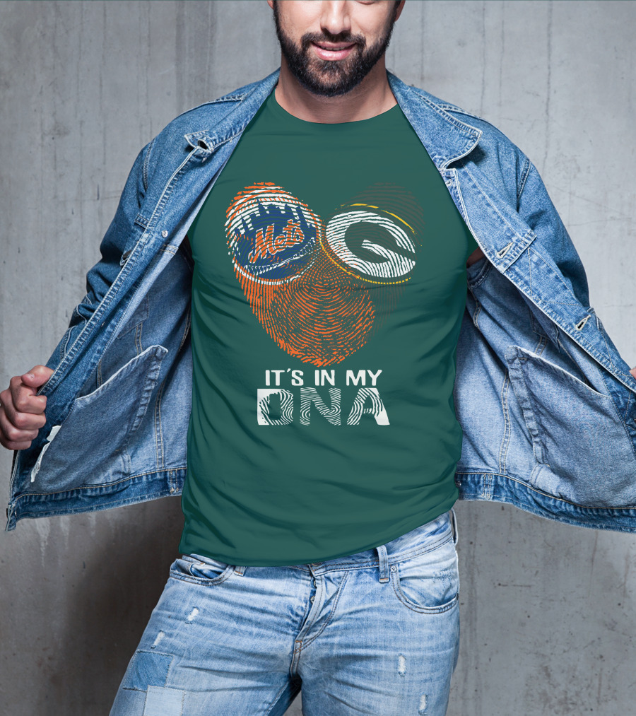 Green Bay Packers New York Mets It's In My Dna T-Shirt
