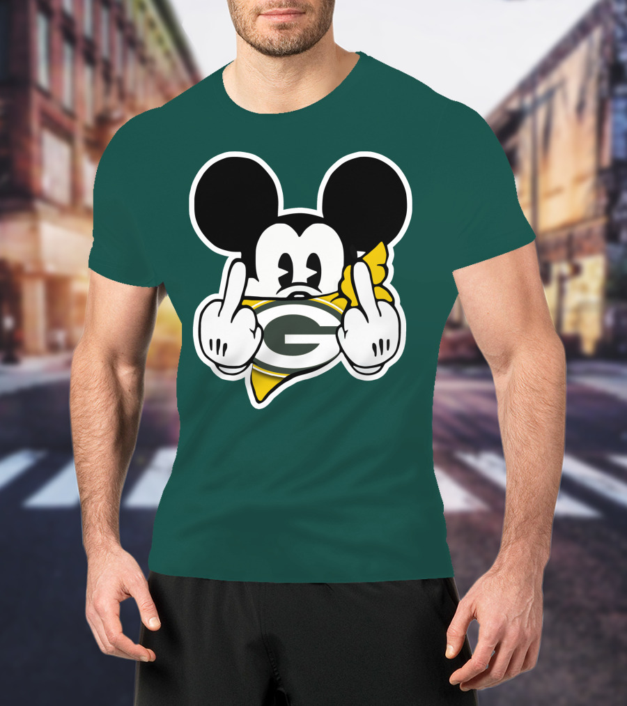 Green Bay Packers Mickey Gesture Fandom T-Shirt