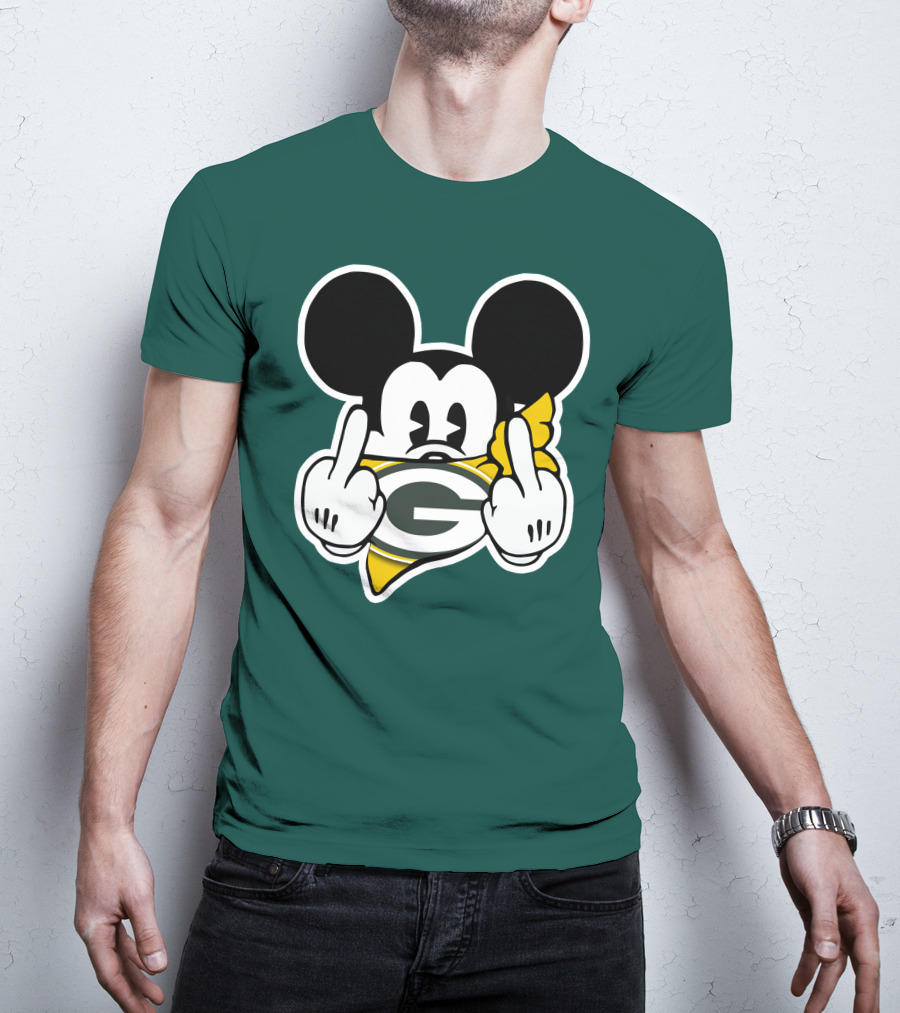 Green Bay Packers Mickey Gesture Fandom T-Shirt