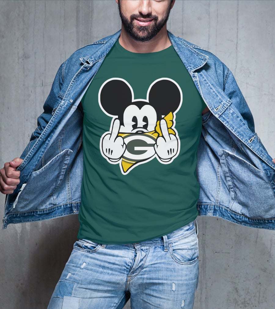 Green Bay Packers Mickey Gesture Fandom T-Shirt