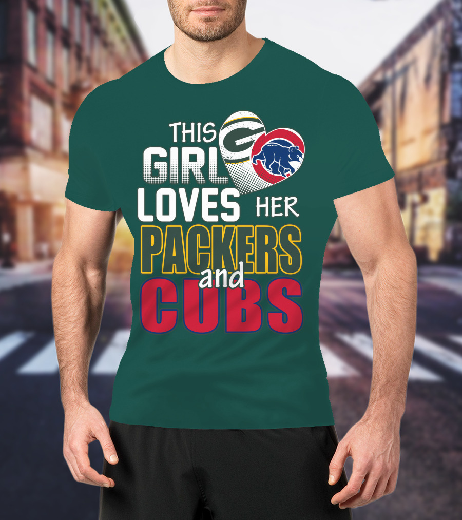 This Girl Loves Her Packers And Cubs T-Shirt