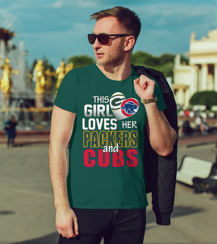 This Girl Loves Her Packers And Cubs T-Shirt