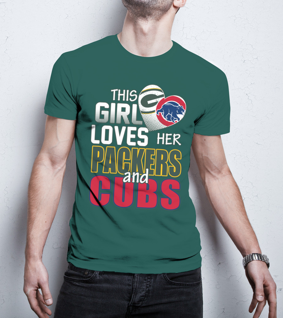 This Girl Loves Her Packers And Cubs T-Shirt