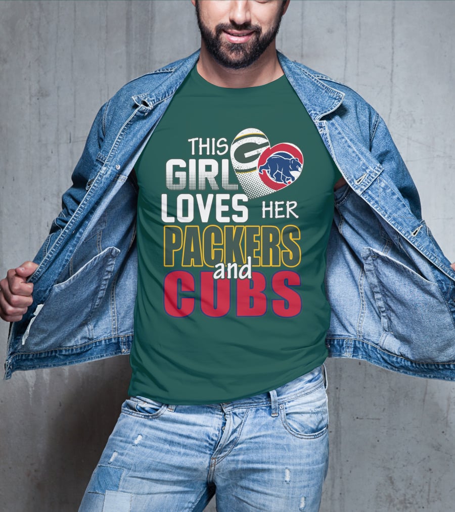 This Girl Loves Her Packers And Cubs T-Shirt