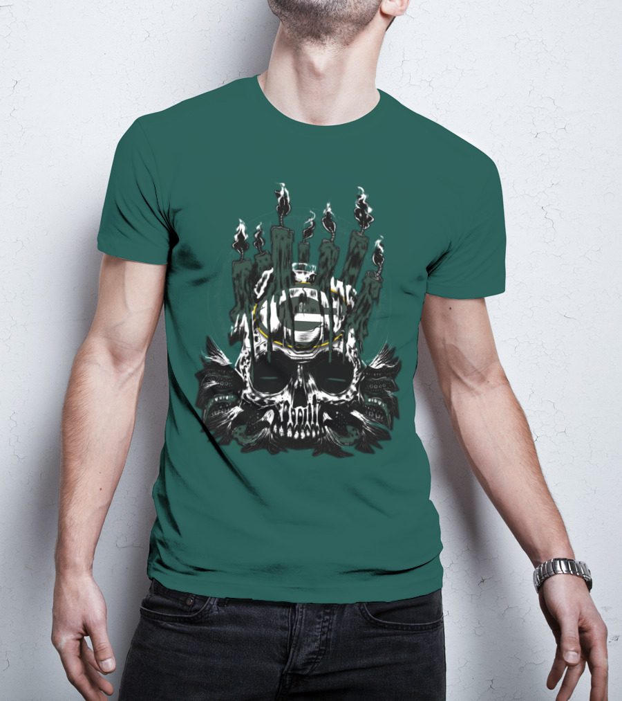 Green Bay Packers Skull Candle T-Shirt