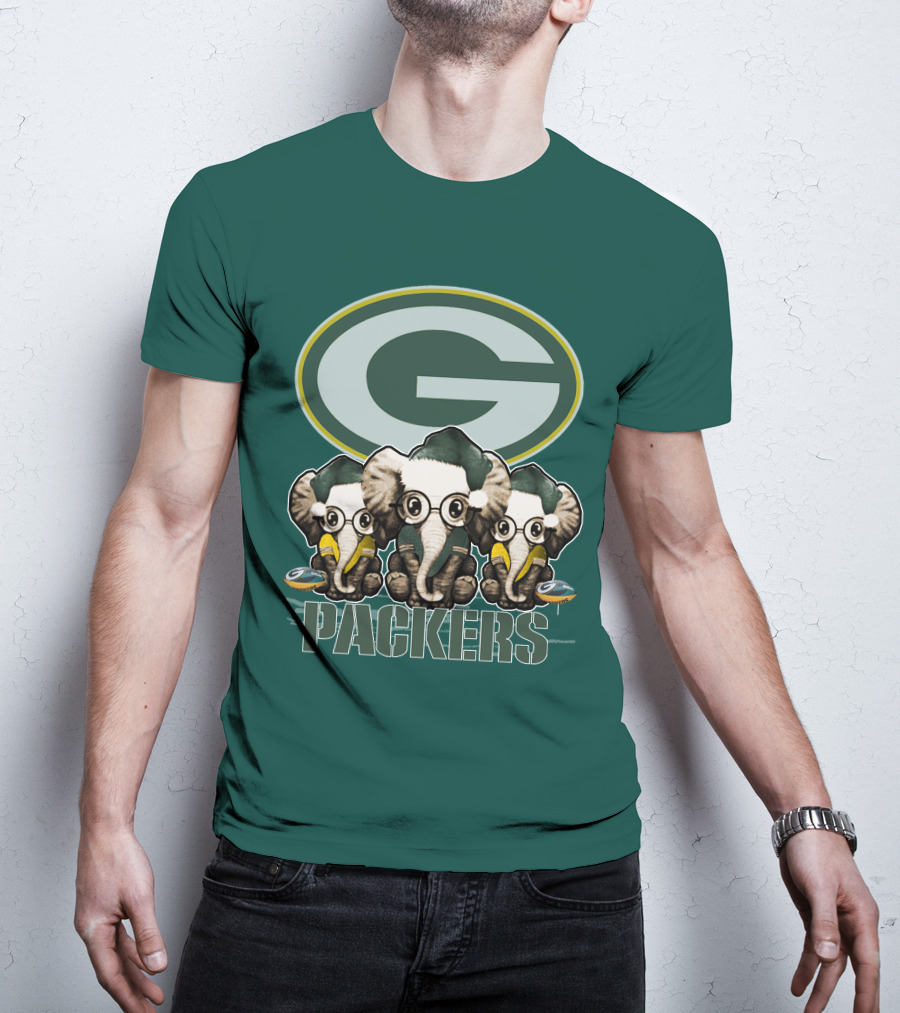 Elephant Packers Christmas Green Bay Packers T-Shirt