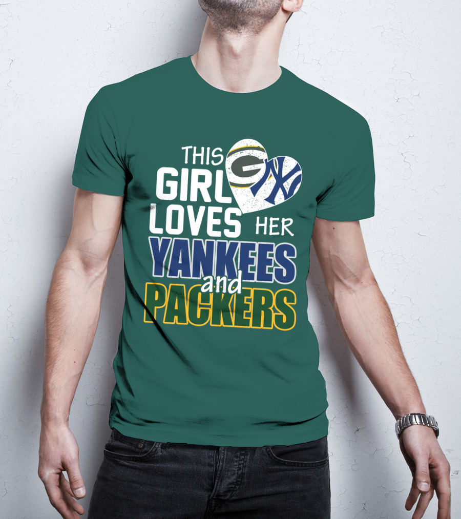 This Girl Loves Her Yankees And Packers T-Shirt