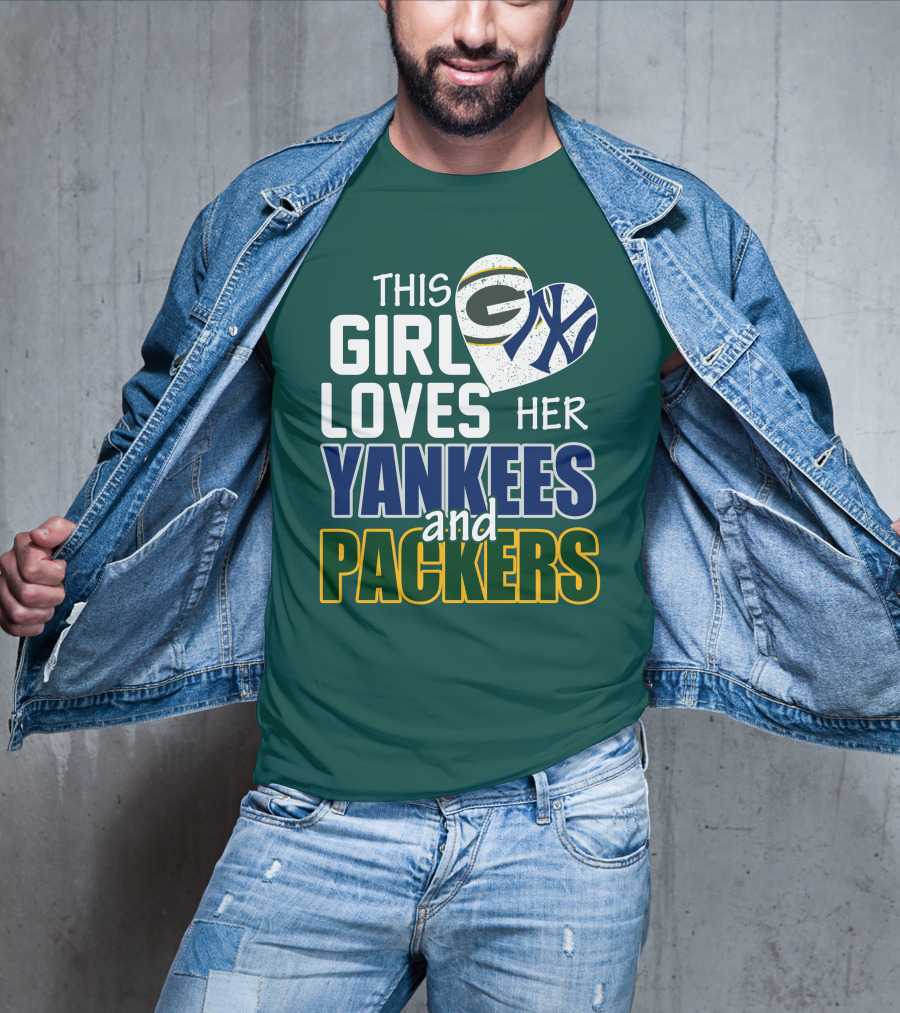 This Girl Loves Her Yankees And Packers T-Shirt