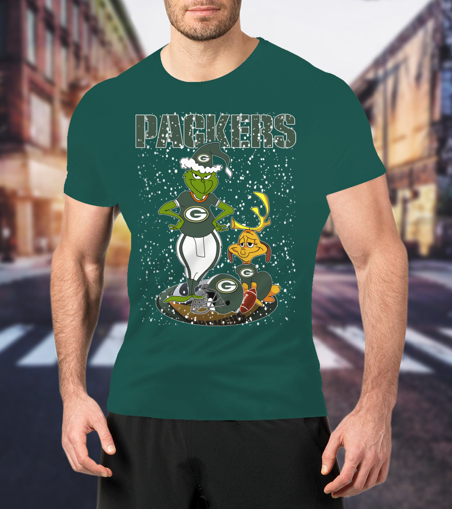 Grinch Packers Christmas Football T-Shirt