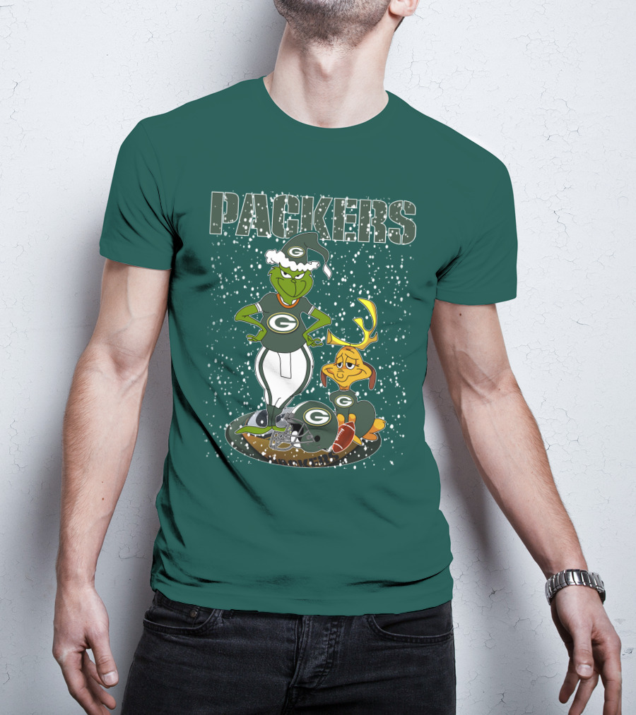 Grinch Packers Christmas Football T-Shirt