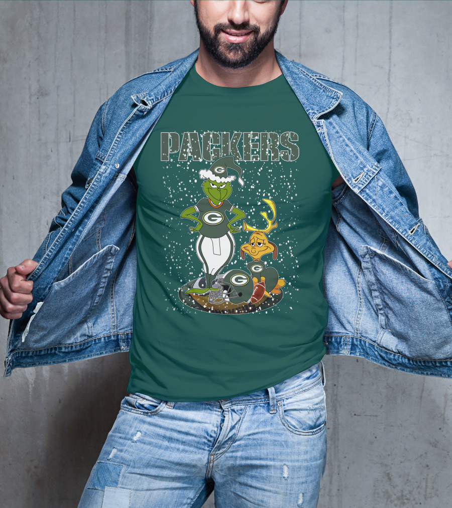 Grinch Packers Christmas Football T-Shirt