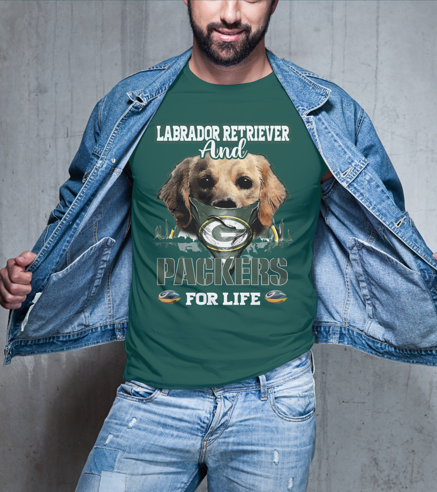 Labrador Retriever And Packers For Life Green Bay Packers T-Shirt