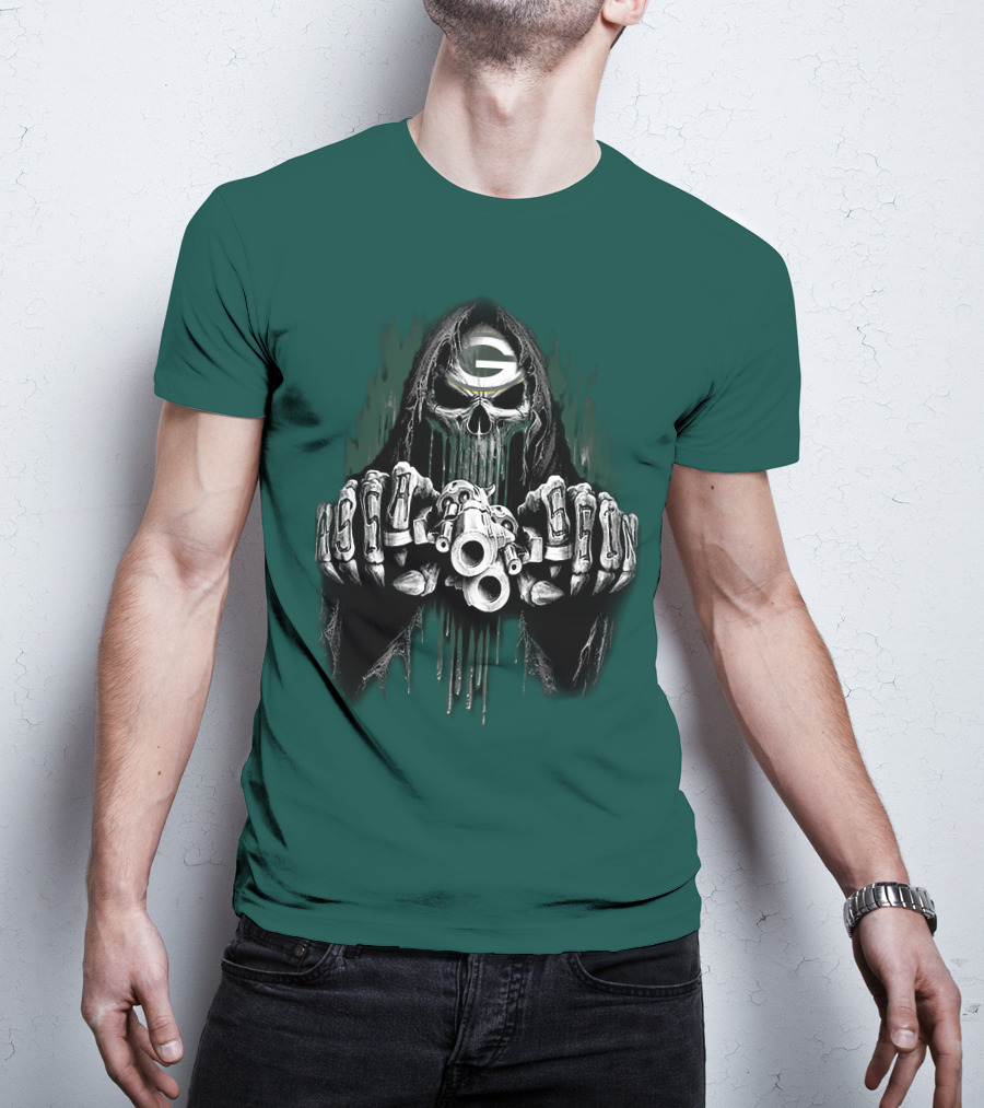 Green Bay Packers G Skull Grim Reaper 84 T-Shirt