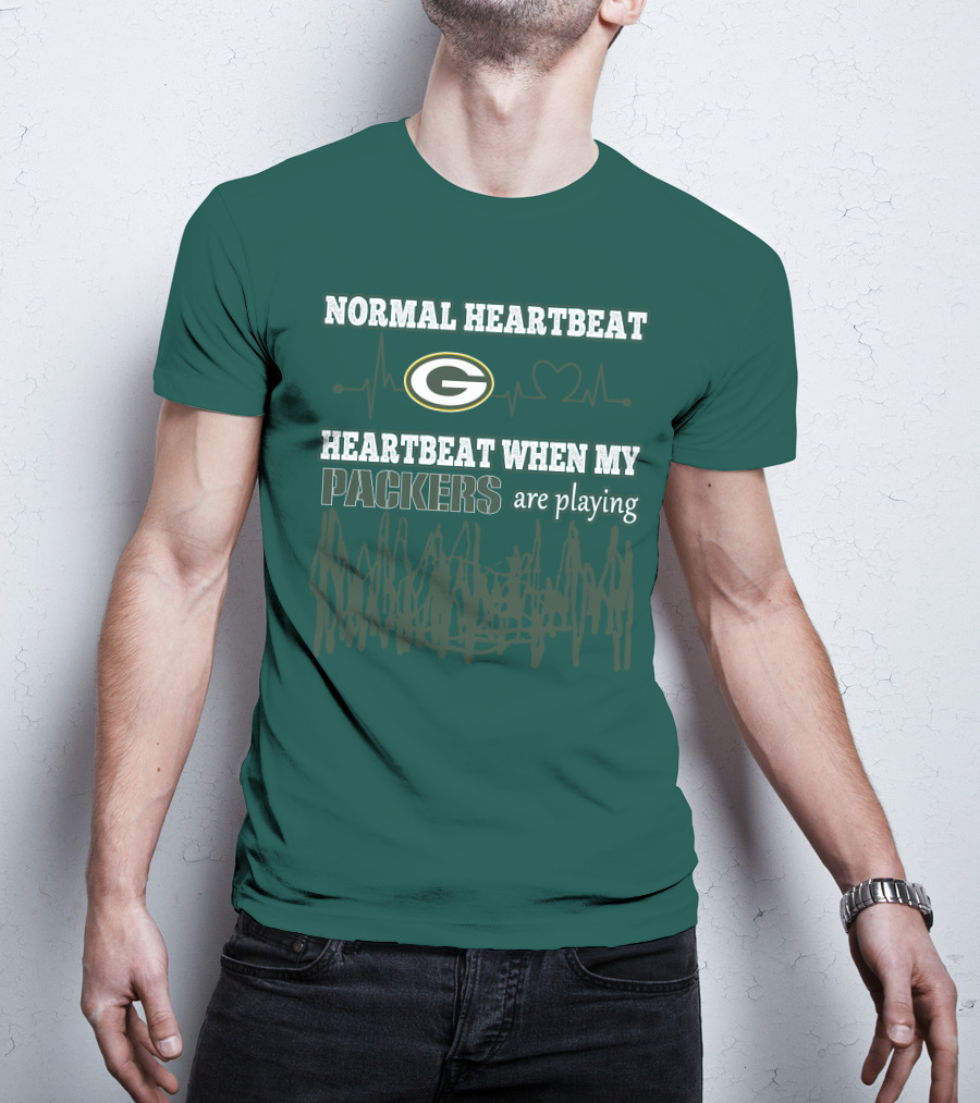 Normal Heartbeat Heartbeat When My Packers Are Playing T-Shirt