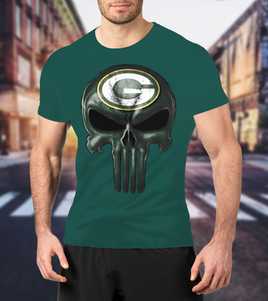 Green Bay Packers Skull T-Shirt