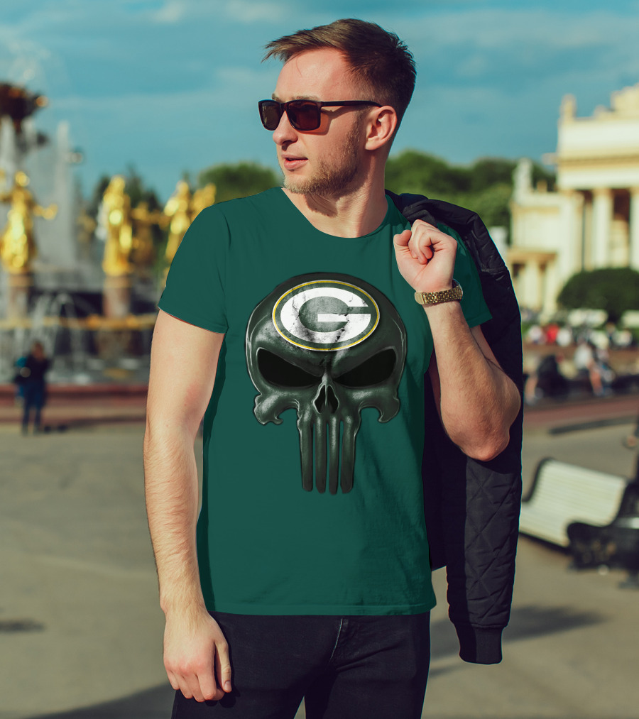Green Bay Packers Skull T-Shirt