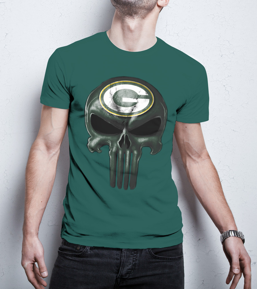Green Bay Packers Skull T-Shirt