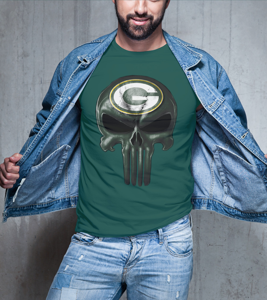 Green Bay Packers Skull T-Shirt