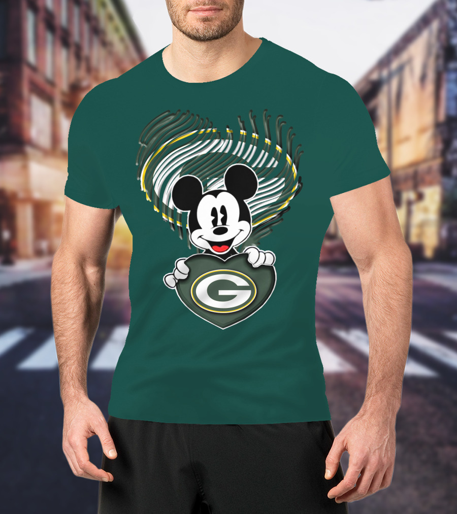 Mick Fan Embraces Green Bay Packers Heart T-Shirt
