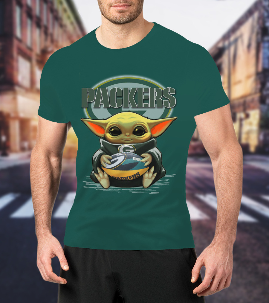 Packers Yoda Holding Green Bay Football T-Shirt