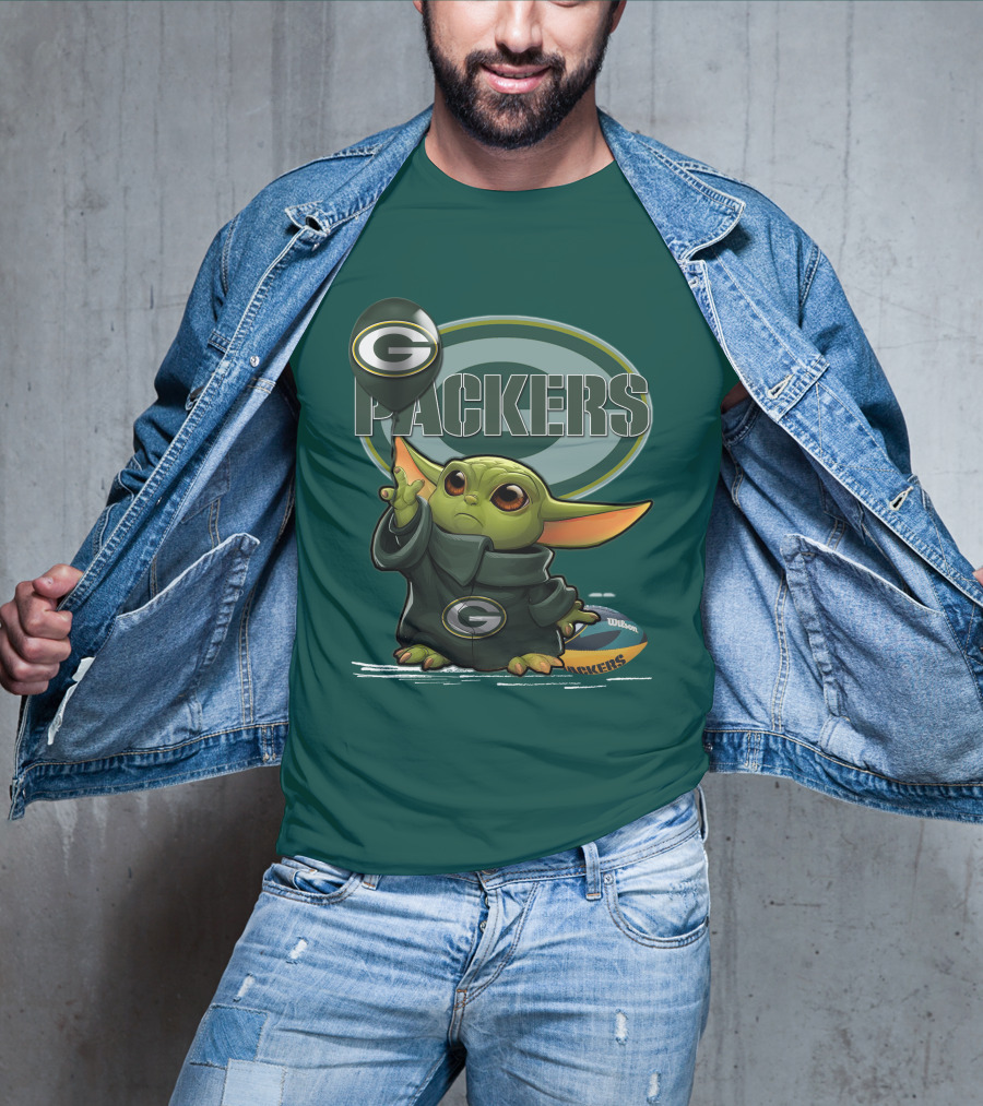 Yoda V1 Green Bay Packers Football Wilson T-Shirt