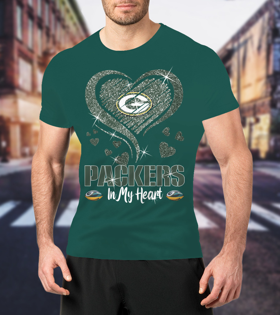 Packers In My Heart Green Bay Packers T-Shirt