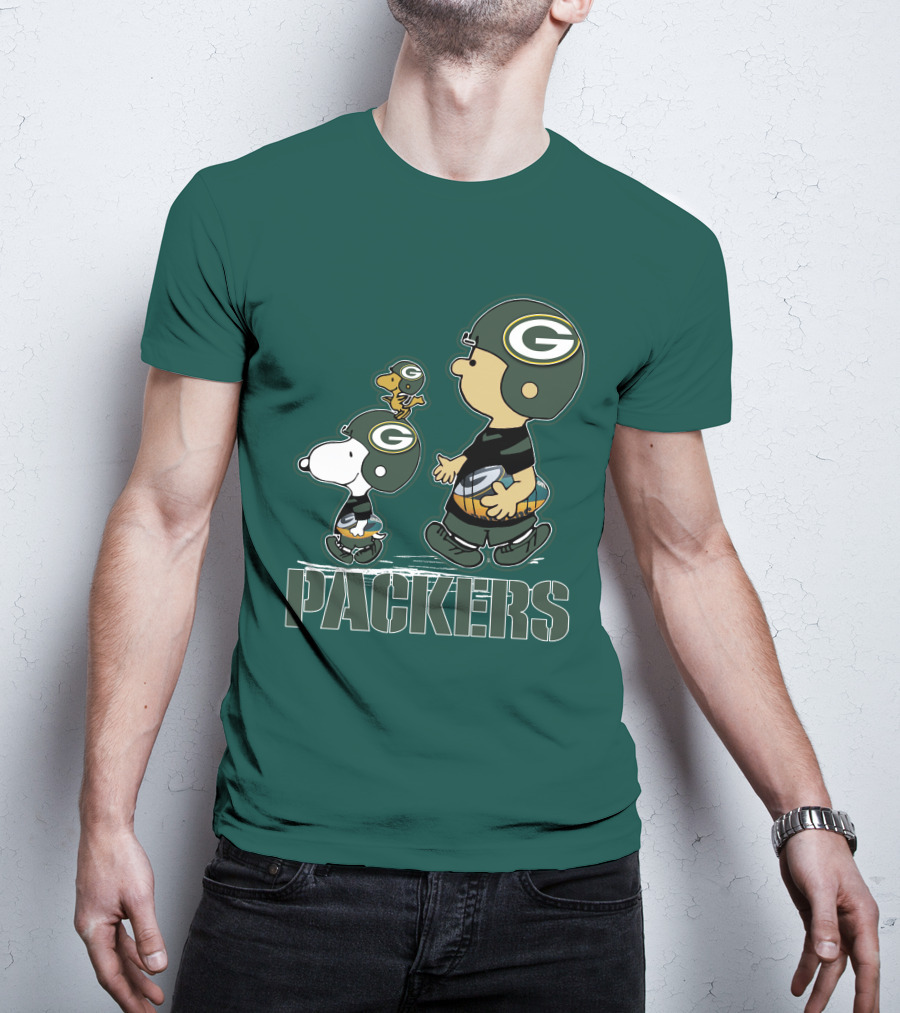 Snpfootball Green Bay Packers Peanuts Characters T-Shirt